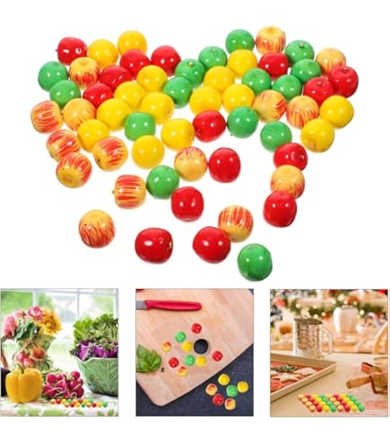 Wuyangcun Lot De 6 Pommes Artificielles Réalistes Non Toxiques En Mousse Plastique Pour Décoration De La Maison, Accessoire De Cuisine, Photographie, Enseignant, Fête De Semaine, 5 Couleurs