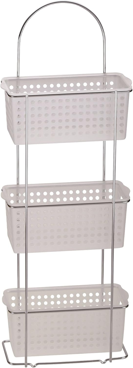 3 Tier Free Standing Bathroom Shower Caddy 3 Plastic Basket Organiser