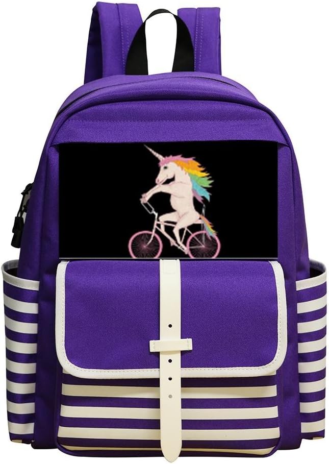 Children Unicorn Riding Unicycle Back to School Backpack Bookbag Boys Girls School Bag