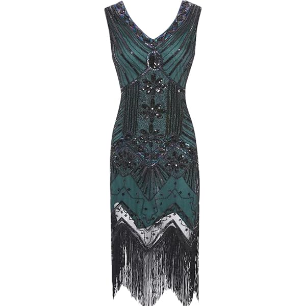 green emerald velvet dress Amazon.com: FAIRY COUPLE 1920s Sequined Embellished Tassels Hem Flapper  Dress D20S002(M,Green Black) : Clothing, Shoes & Jewelry
