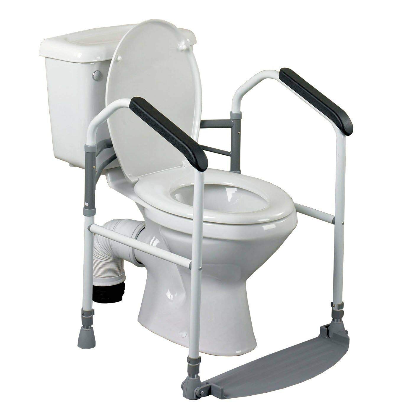 Homecraft Buckingham Foldaway Toilet Surround, Padded Toilet Grab Bars, Bathroom Handrail with Adjustable Height, standard Alone Device, Toilet Safety Frame for Eldery, Handicapped, and Disabled Aid: Industrial & Scientific