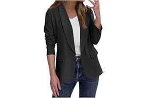 CARYDETY Women's Classic Open Front Blazer Long Sleeve Office Jacket Business Casual Suit Coat Dressy Shawl Collar Blazers