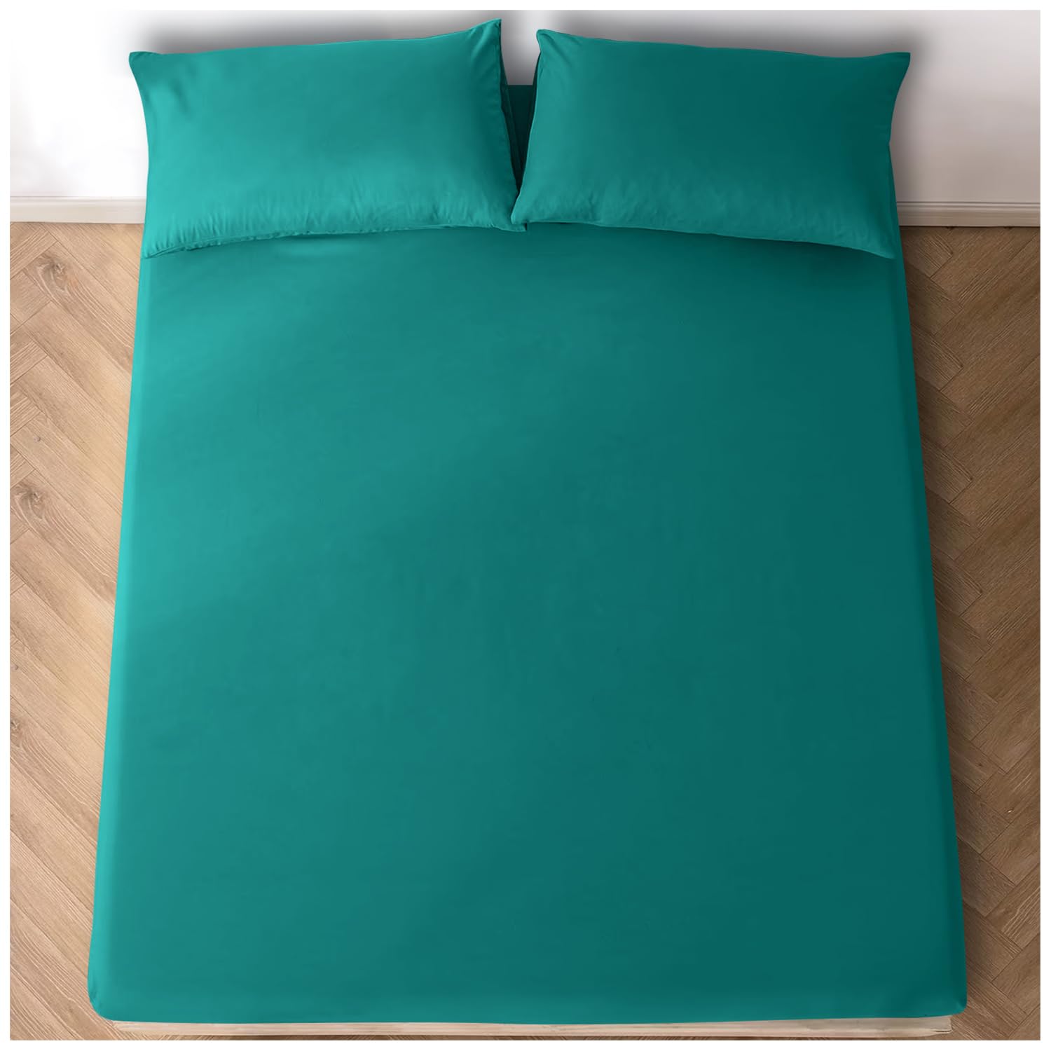 GC GAVENO CAVAILIA Fitted Sheet & Pillowcases, Polycotton, Deep Teal, Super King