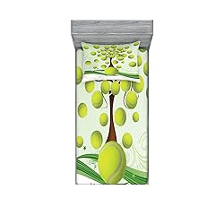 Ambesonne Tennis Fitted Sheet & Pillow Sham