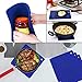 Bligli Silicone Pot Holder Mats Hot Pads Spoon Rest, Multipurpose Trivet Durable Dishwasher Safe Heat Resistant for Hot Dishes Food Grade Silicone Set of 4 (Blue)