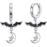 Sterling Silver Skull Pumpkin Dangle Earrings - Halloween Jewelry for Women