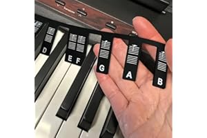 HMPBEFU Removable Piano Keyboard Note Labels, Silicone Piano Notes Stickers Guide for Beginner, Reusable 61 Key Full Size Piano Key Music Notes Letter Label (Black)