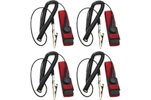 MOBUDY Anti Static Wrist Strap with grounding Wire ESD Anti Static Wristband Adjustable Coiled Cord Anti Shock Wristband (4)