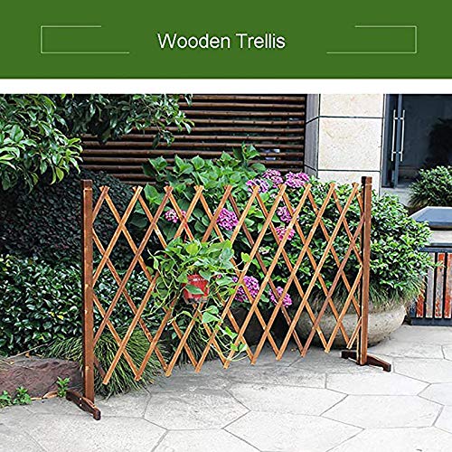 QBZS-YJ Pet Barrier Erweiterbarer freistehender Holzgarten Gitter-Zaun-Pflanzenbildschirm/Holzzaun-Dekor im Garten… – Bild 7
