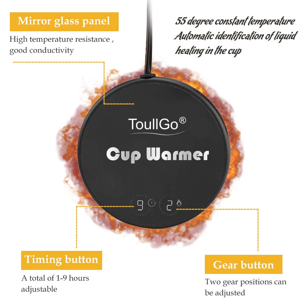 Coffee Warmer,Coffee Mug Warmer,Smart Coffee Warmer,Electric Beverage Warmer,With Two Temperature Settings,Best Gift Idea, Office/Home Use Electric Cup Beverage Plate, Water,Milk (Coffee Warmer-Black)