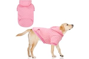 KOOLTAIL Dog Hoodie for Large Dogs, Ultra-Warm & Soft Winter Fall Fleece Large Dog Sweater Hooded Sweatshirt Clothes, Lightweight Pullover Coat for Boy Girl Labrador Great Dane Pitbull, Pink L