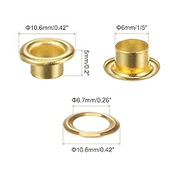 HARFINGTON 200 Set Color Round Grommets 6mm