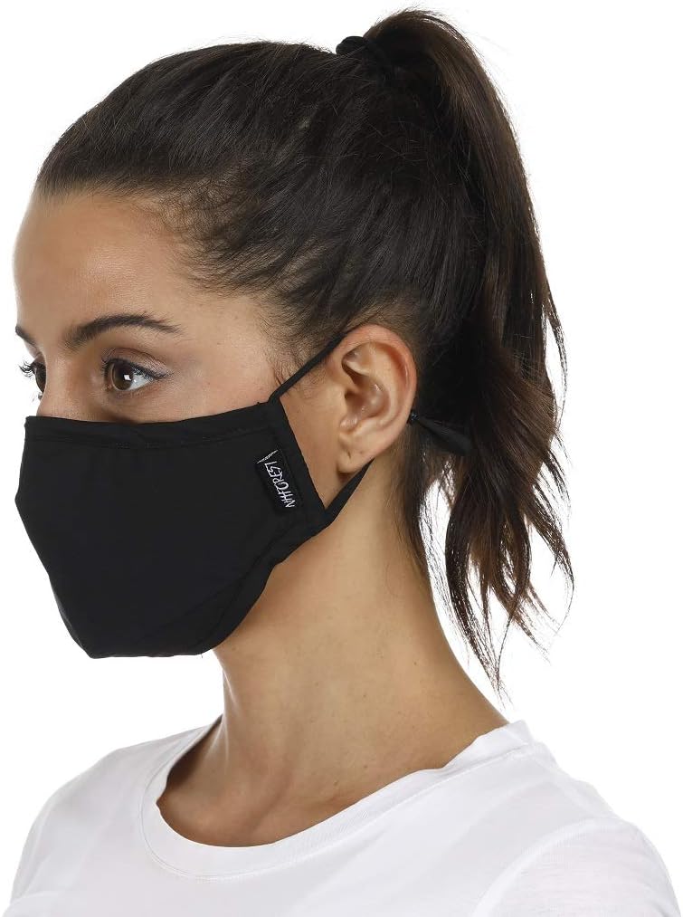 NHForest N99 Dust Mask - Anti Air Pollution Smoke Mask - Particulate Respirator with 4 replaceable filters - Washable and Reusable Face Protection - (Black)