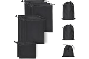 JINXOLET Adult Storage Bags Set - Microfiber Drawstring Toy Organizer - Black (10)