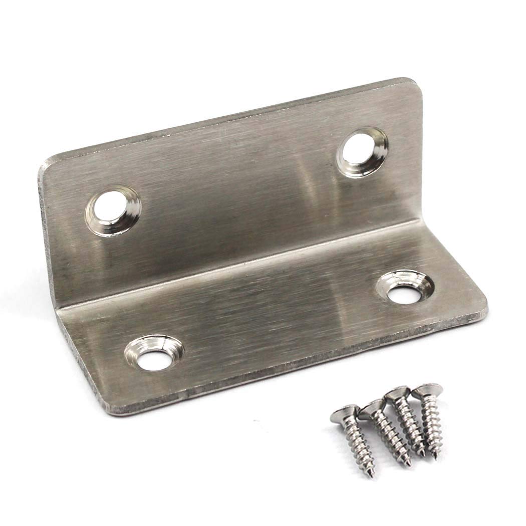 (8 Pieces) Angle Connector Corner Brackets Stainless Steel L Shape Brace Brackets for Wood Shelving 60x25x25mm