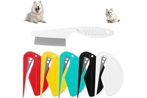 AECSZE 6 Pcs Pet Multifunctional Knotting Comb for Dogs, Cats, Puppies, and Rabbits, Plastic Grooming Comb for Hair Shedding and Tangle Removal