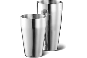 KITESSENSU Cocktail Shaker Set, 2-Piece Boston Shaker Set for Drink Mixing, Premium 18/8 Stainless Steel Martini Shaker for B