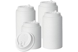 JOLLY CHEF 500 Pack Disposable Coffee Cup Lids, 3.6'' White Plastic Lids for 10, 12, 16, 20 oz Paper Cups (90 mm)
