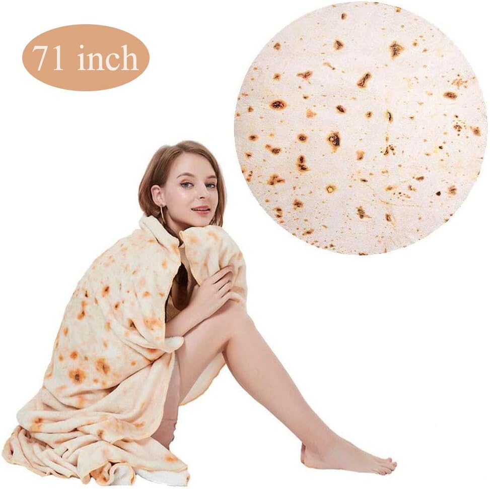 SEAKY Burritos Tortilla Blanket, Soft and Comfortable Burritos Wrap Giant Round
