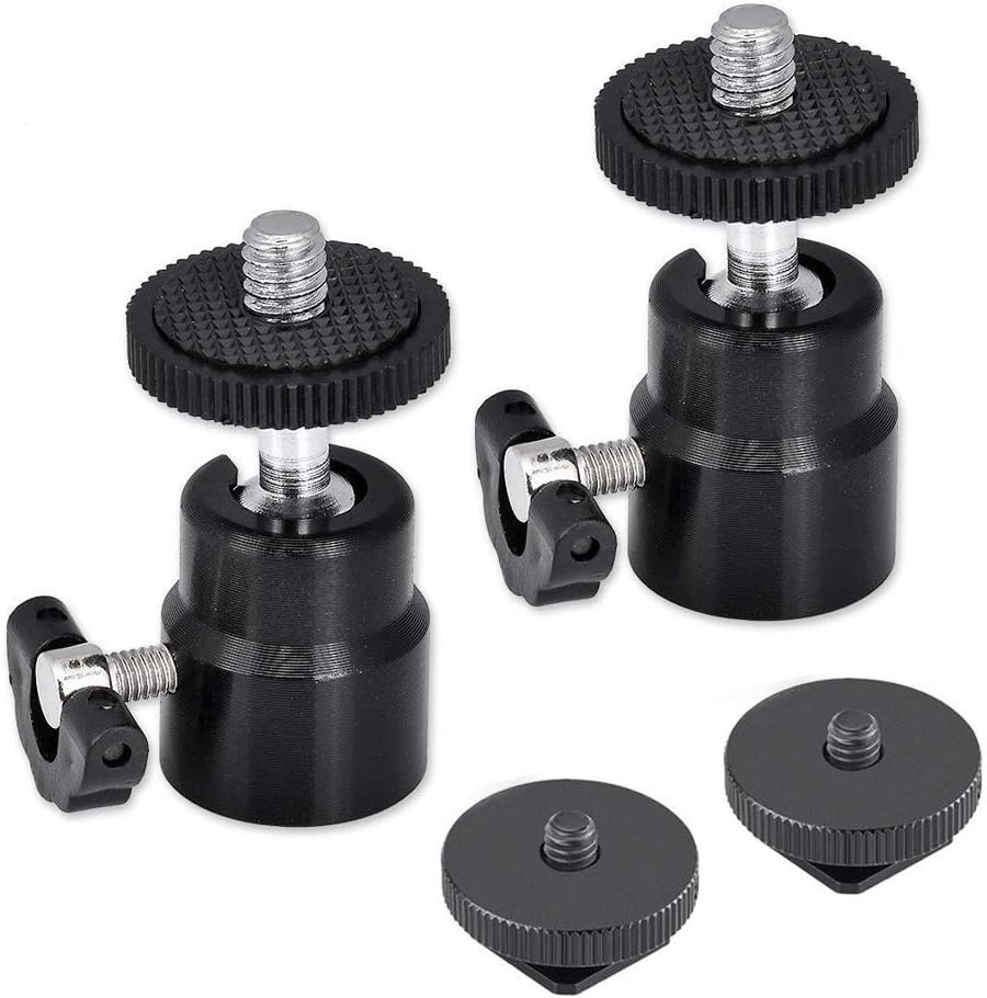 SLOW DOLPHIN 1/4 Inch Hot Shoe Mount with Additional Shoe Adapter Screw for Cameras, Camcorders, Smart Phone, Gopro, LED Video Light, Microphone, Video Monitor (2 Packs)