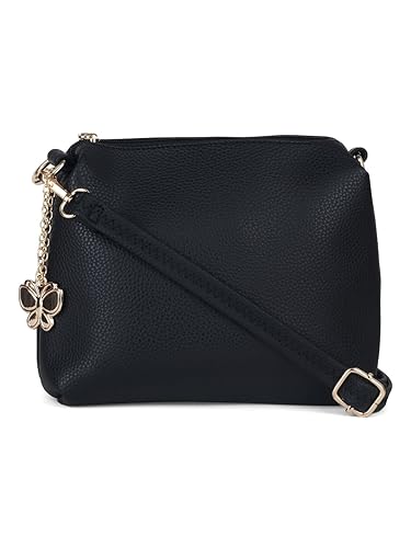 Butterflies Women Sling Bag (Black) (BNS-B-9040#BK)