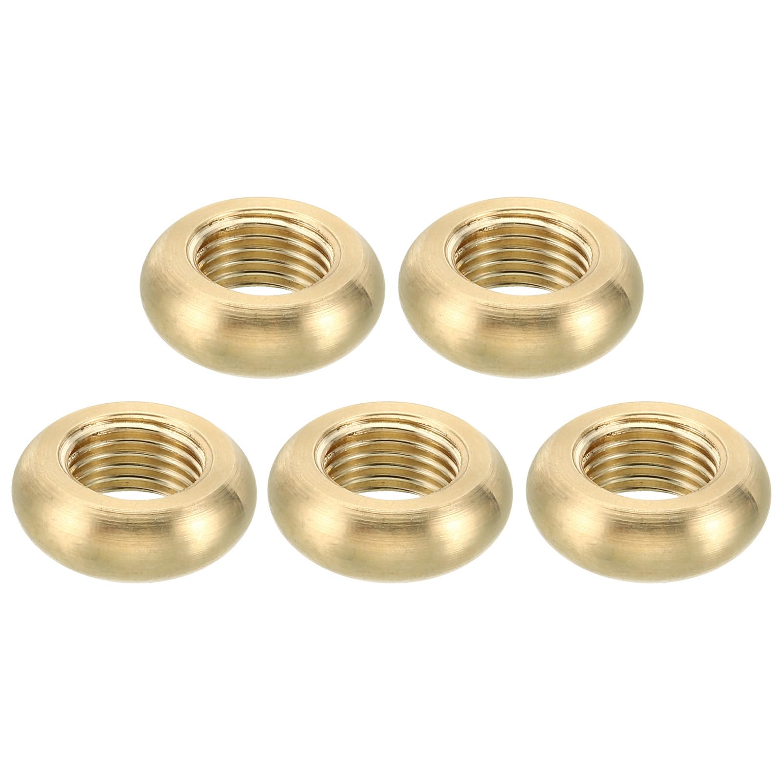 PATIKIL M10x1 Round Locknut, 5 Pack Solid Brass Edge Flat Nut Thin Screw Lock Nut for Furniture Lamp Light, 16.5mmx6mm