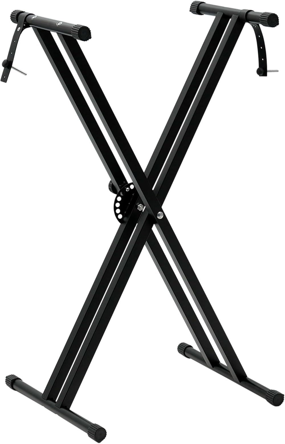Crystals Double Braced X Frame Music Keyboard Stand 7 Height Positions Black