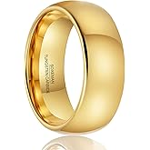 SOXEMAN Lineage Series: Classic Curved Band | 8mm Wide Polished Tungsten Unisex Wedding Ring