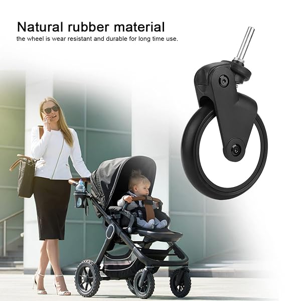 YOYO RUBBER FRONT BACK WHEELS ACCESSORIES BABY STROLLERS RUBBER WHEELS, REPLACEMENT BABY STROLLERS FOR YOYA VOVO KIDS CARRIAGE WITH TOOLS (A PAIR OF FRONT WHEELS)