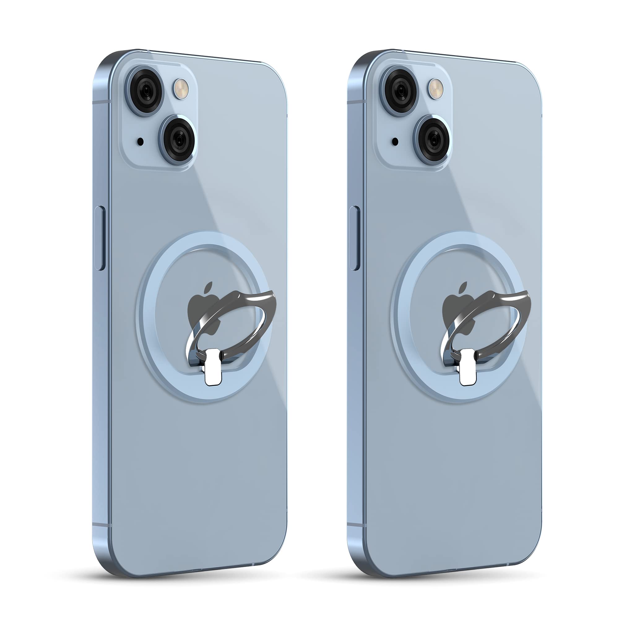 Photo 1 of [2 Pack] PROfezzion Metal Ring Holder for Mag Safe, Magnetic Phone Grip Stand with Double-Sided Magnet for iPhone 16 15 14 13 12 Pro Max Plus & Mag Safe Case-Blue