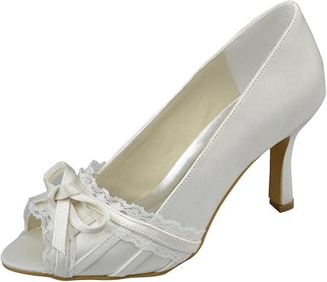 Amazon Com Minishion Girls Womens High Heel Satin Bridal Wedding