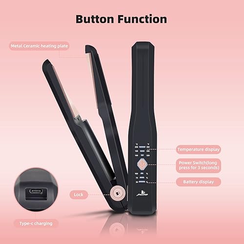 MEXITOP Cordless Hair Straightener and Curler in USB