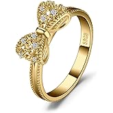 JewelryPalace 14k White Yellow Rose Gold Plated 925 Sterling Silver Rings for Women, Cubic Zirconia Promise Rings for Her, Stackable Wedding Bands Rings for Women Infinity Forever Love Knot Ring