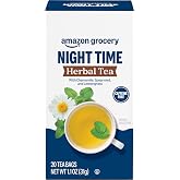 Amazon Grocery, Night Time Herbal Tea, Caffeine Free, 1.1 Oz, 20 Ct