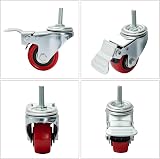 Holdfiturn 4Pcs Heavy Duty Castor Wheels 50mm Swivel with Brakes view 3