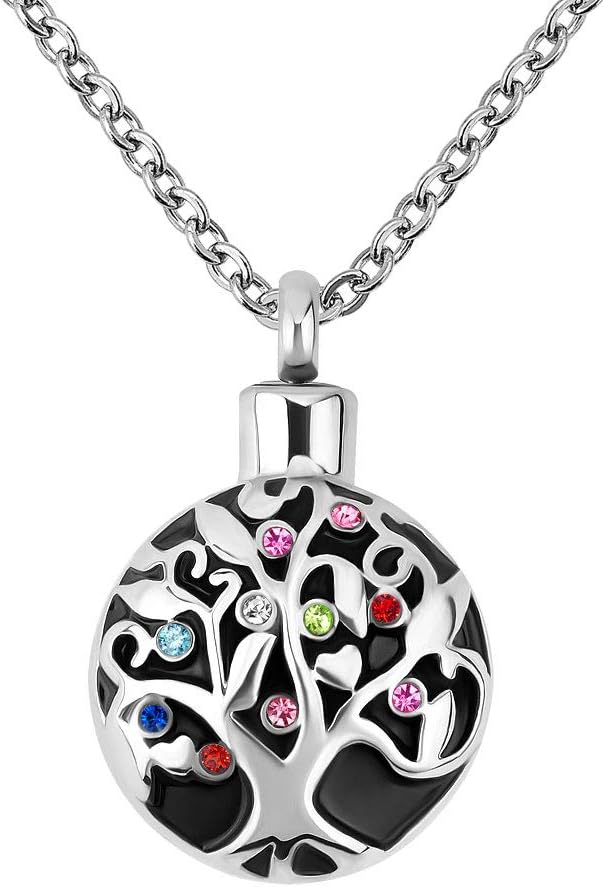 Tree of Life Urn Necklace for Ashes Memorial Keepsake Pendant Cremation Jewellery