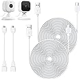 ALERTCAM Indoor Power Cable for Blink Mini & Blink Mini 2, 25ft Long USB C Extension Cable, with Extra USB C to Micro USB Adapter Continuously Charging Blink Mini Security Camera - 2Pack