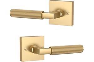 Asidrama 2 Pack Champagne Bronze Dummy Door Handles, Non-Turning Decorative Door Lever with Door Knobs for Closet, French Double Doors, Pantry & Interior Push/Pull Use 09