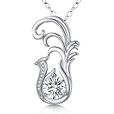 JOSHLUXE Phoenix Moissanite Necklace for Women, 2 ct D Color VVS1 Moissanite 925 Sterling Silver Pendant Necklace Jewelry, Anniversary Birthday Gifts for Wife Mom Girlfriend