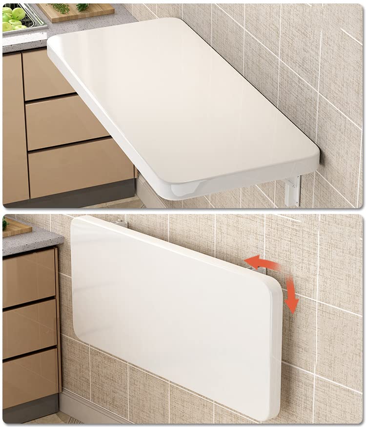 CYGJSYEA Laundry Folding Table, Wood Wall Mounted Table, Bracket Heavy