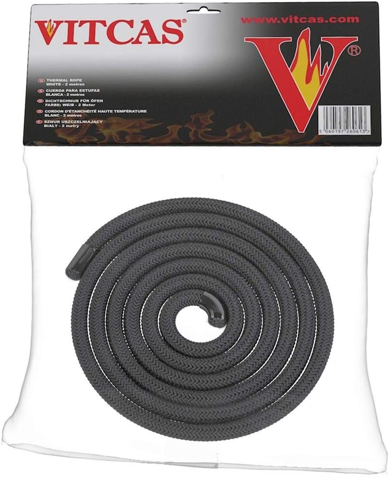 Vitcas 6mm 2m Black Stove Fire Rope Gasket Sealing Jointing
