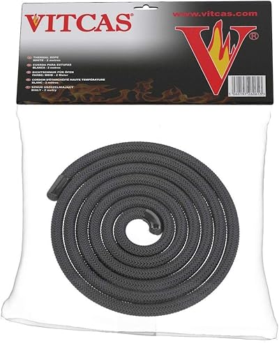 Vitcas 6mm 2m Black Stove Fire Rope Gasket Sealing Jointing