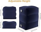 Maliton Inflatable Airplane Footrest Navy Blue Adjustable Travel Pillow view 7
