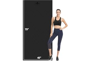 Hatha Yoga Extra Long TPE Yoga Mat 79" x 40” x 1/2" Thick Non-slip Exercise Mat for Home Gym Use, Yoga, Pilates, Fitness & Workouts