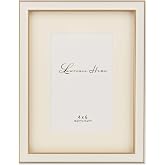 Lawrence Frames Matted White Enamel with Gold, 4x6