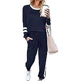 Phophila Lounge Sets for Women 2 Piece Sets Fall Casual Travel Outfits Sweatshirts Pajamas Set Matching Clothing
