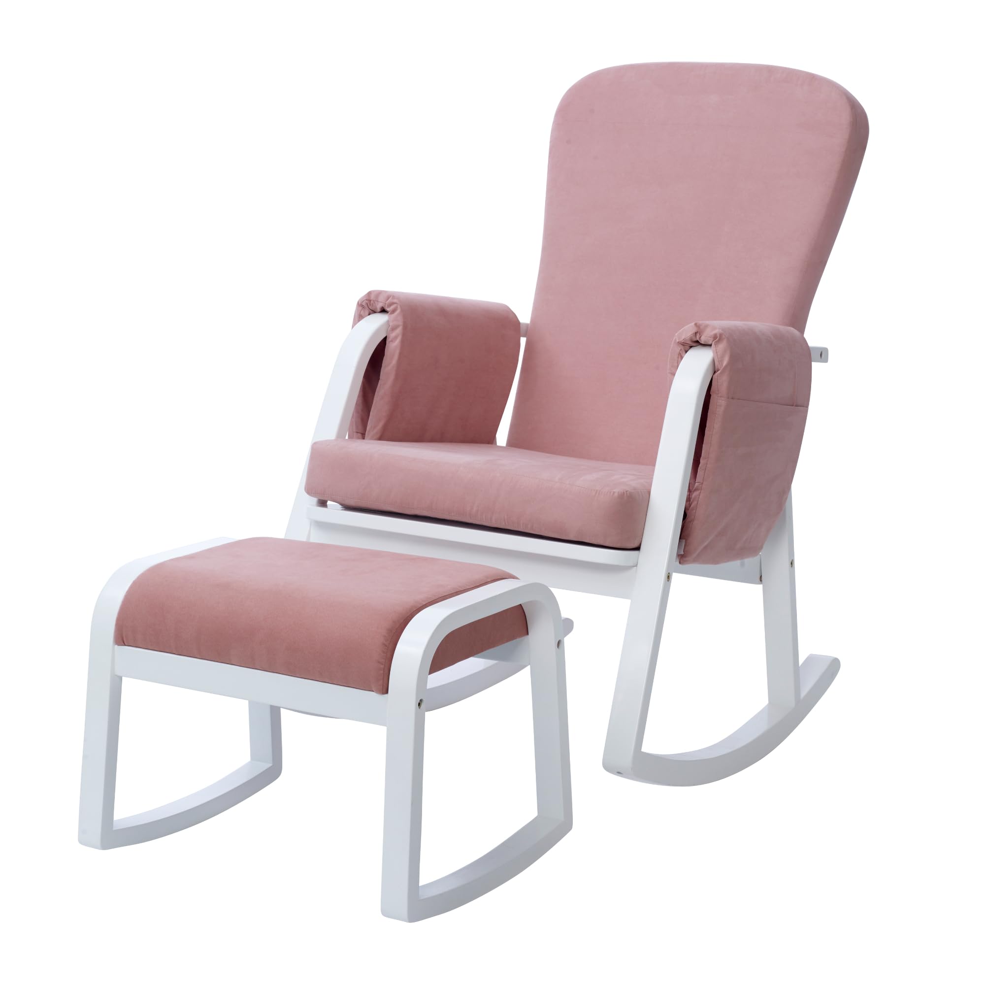 Ickle Bubba Dursley Rocking Nursing Chair And Stool, Blush Pink