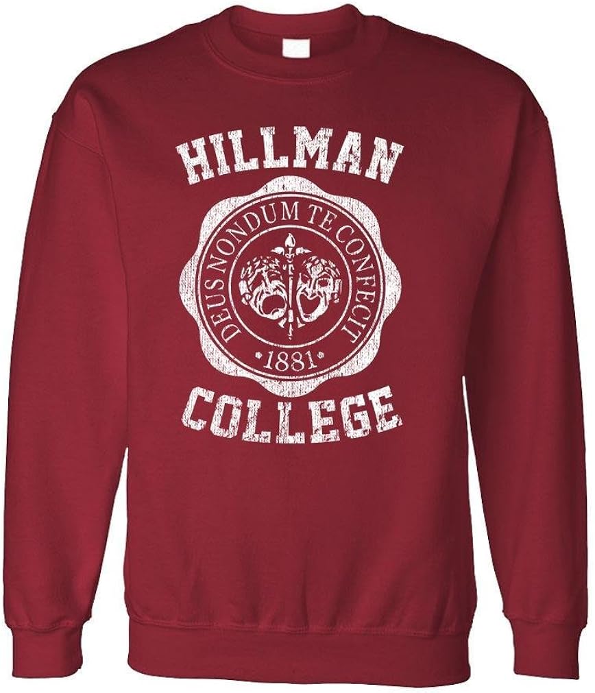 The Goozler Hillman College - Retro 80s Sitcom tv - Fleece Sweatshirt: Clothing