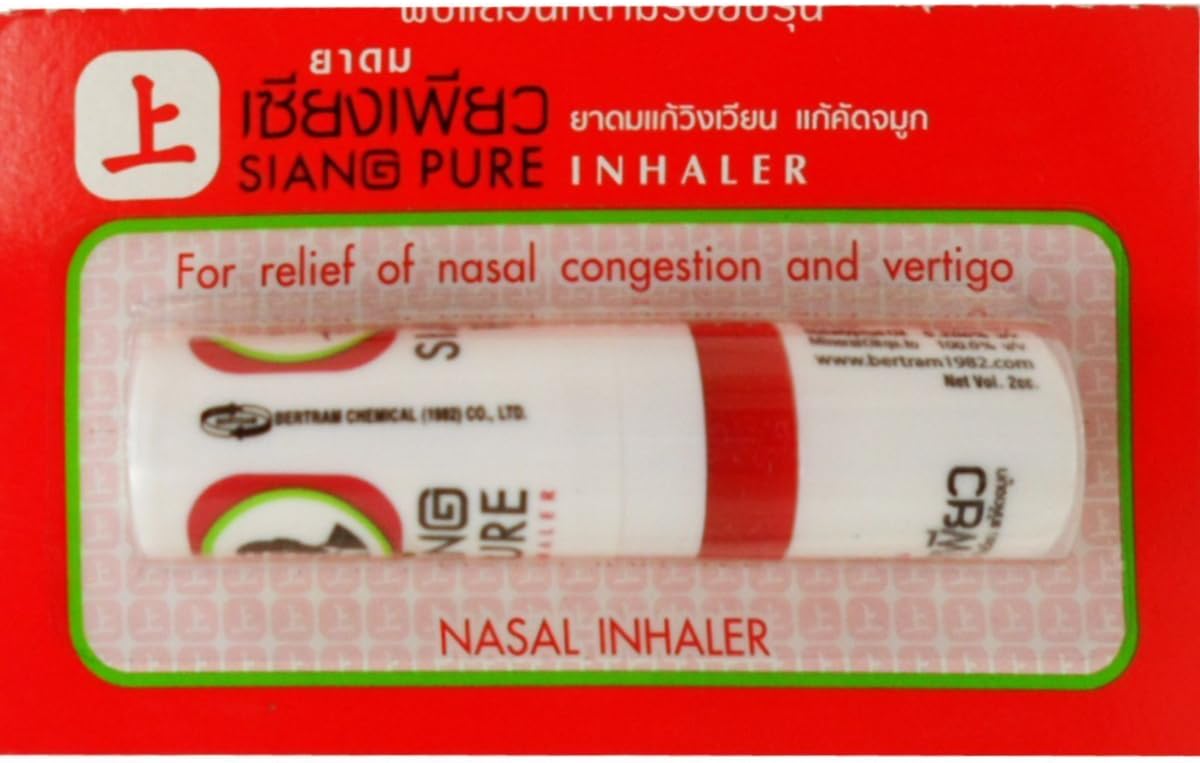 Siang Pure Nasal Inhaler for Relief of Vertigo Natural Herbal Net Vol 2 cc X 6 Bottles