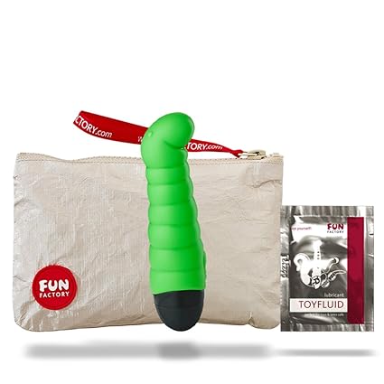Fun Factory LITTLE PAUL grün kleiner Vibrator aus Silikon für sie (inklusive Tasche + Gleitgel) G-Punkt
